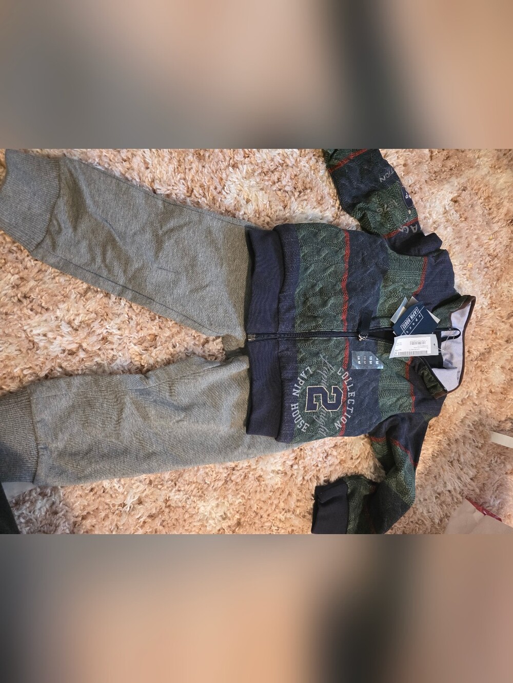 Lapins HOUSE  & Gray Zip Hoodie Sweatshirt with Gray Joggers